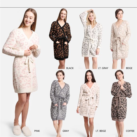 P/S Leopard Print Luxury Soft Robe·Wrap·Shawl·Ponchos·Cape·Blanket·ComfyLuxe